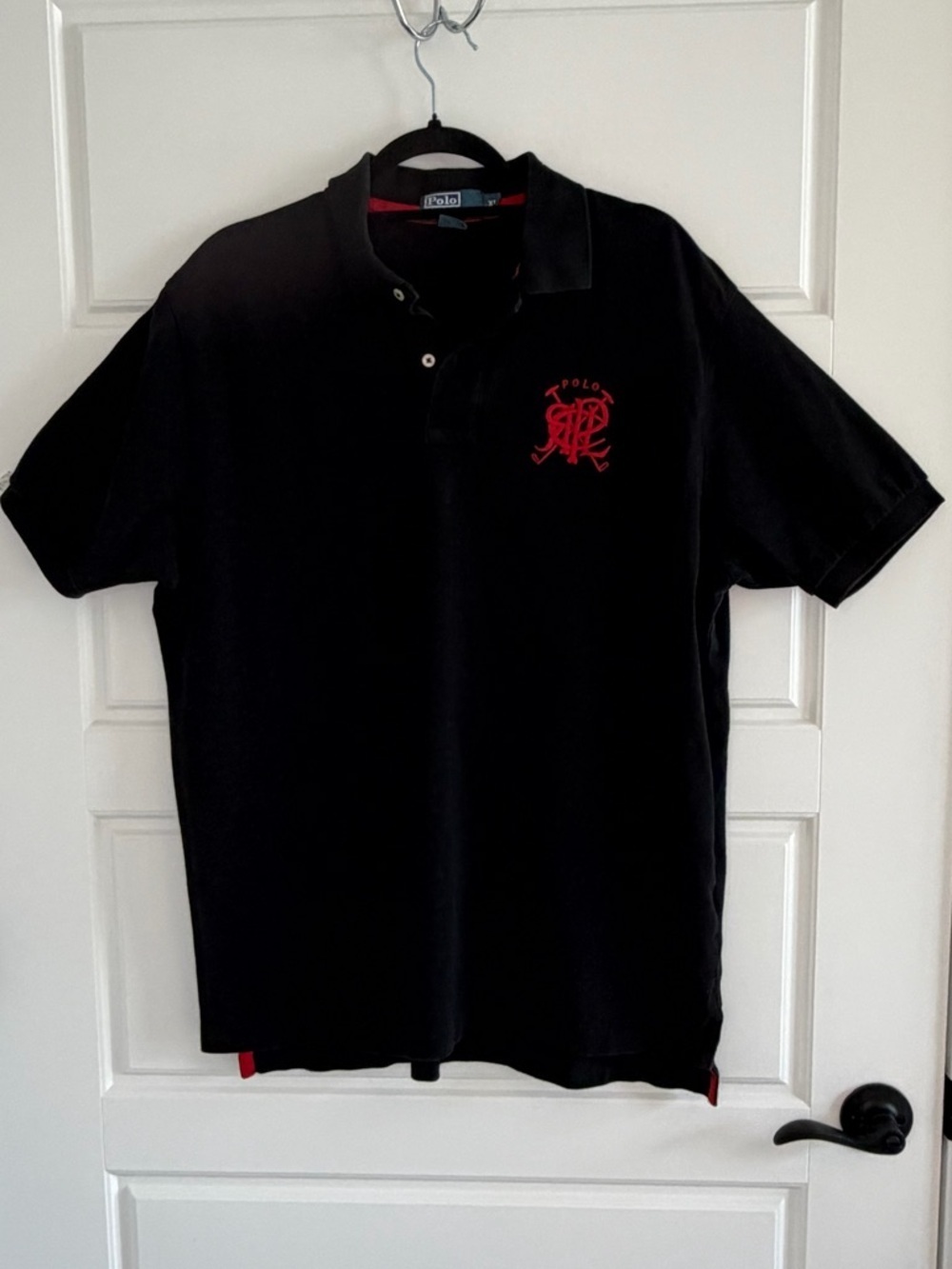 POLO Ralph Lauren Men’s XL Crossed Mallet RPLC Logo Black Polo Shirt Preppy